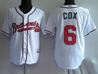 Atlanta Braves 6# Cox White jerseys