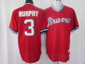 Atlanta Braves 1980 Authentic 3 Murphy red throwback Jersey