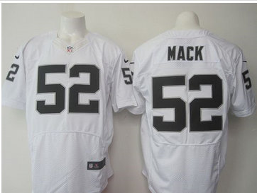 Nike Oakland Raiders #52 Khalil Mack White Men''s Stitched NFL New Elite Jersey