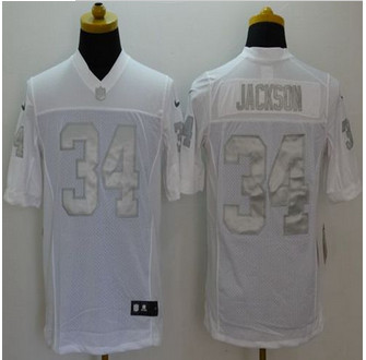 Nike Oakland Raiders #34 Bo Jackson White Men''s Stitched NFL Limited Platinum Jersey