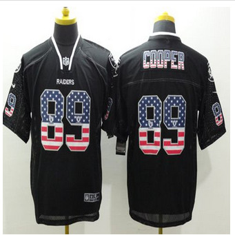 New Okaland Raiders #89 Amari Cooper Black Men's Stitched NFL Elite USA Flag Fashion Jersey