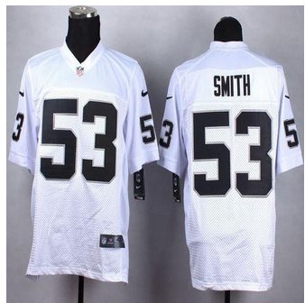NEW Oakland Raiders #53 Malcolm Smith White Men's Stitched NFL Elite Jersey