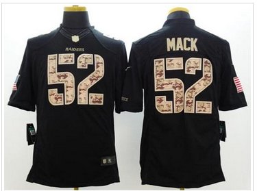 New Oakland Raiders #52 Khalil Mack Black NFL Limited Salute to Service Jersey