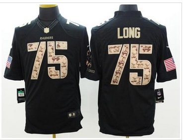 New Oakland Raiders #75 Howie Long Black NFL Limited Salute to Service Jersey