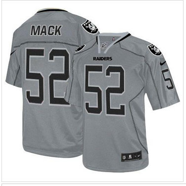 NEW Oakland Raiders #52 Khalil Mack Lights Out Grey NFL Elite Jerseyv