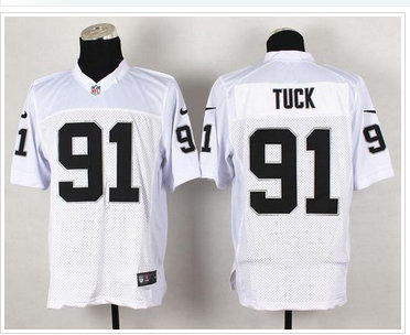 NEW Oakland Raiders #91 Justin Tuck White NFL Elite Jersey