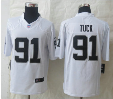 NEW Oakland Raiders #91 Justin Tuck White NFL Limited Jersey