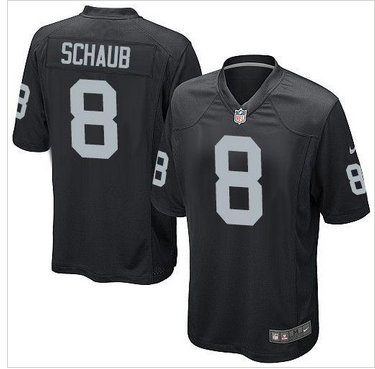 NEW Oakland Raiders #8 Matt Schaub Black NFL Game Jersey