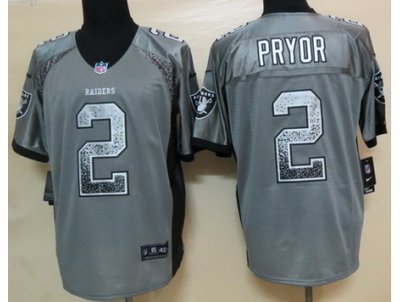 NEW Oakland Raiders 2 Terrelle Pryor Grey Drift Fashion Elite NFL Jerseys