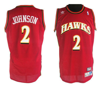 Mitchell and Ness Atlanta Hawks #2 Joe Johnson Soul Swingman Stitched Red Jersey