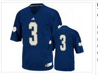 Notre Dame Fighting Irish 3 Joe Montana Blue Techfit College Football NCAA Jerseys