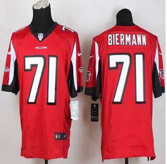 NEW Atlanta Falcons #71 Kroy Biermann Red Team Color Men's Stitched NFL Elite Jersey