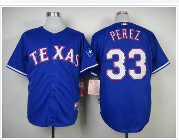 Texas Rangers #33 Martin Perez Blue Cool Base Baseball Jersey