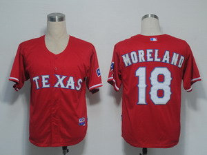 Texas Rangers 18 Moreland Red Cool Base