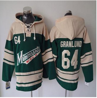 Minnesota Wild #64 Mikael Granlund Green Sawyer Hooded Sweatshirt Stitched NHL jersey