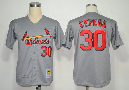 MLB Jerseys St. Louis Cardinals #30 Orlando Cepeda Grey M&N 1967