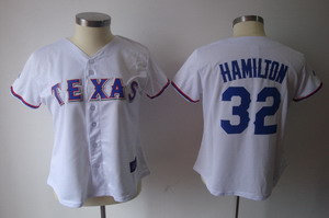 Women Texas Rangers 32 Hamilton White Jerseys