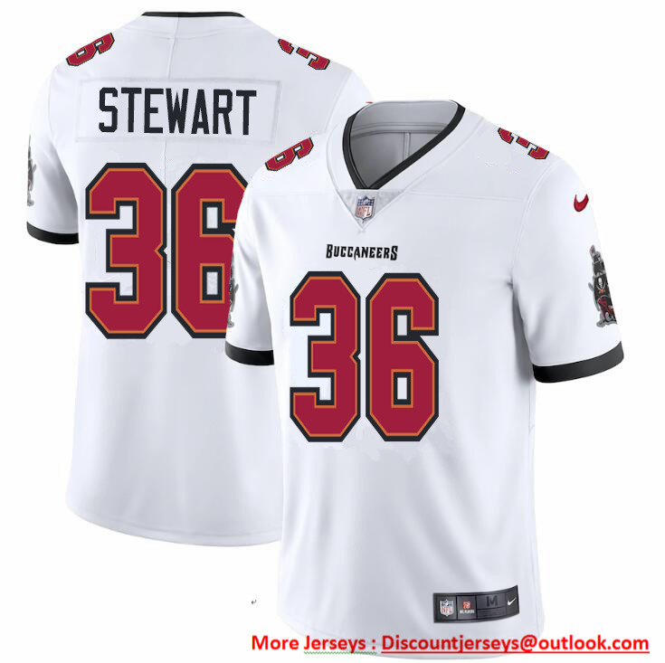 Tampa Bay Buccaneers #36 M.J. Stewart Men's Nike White Vapor Limited Jersey