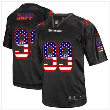 NEW Tampa Bay Buccaneers #99 Warren Sapp Black NFL Elite USA Flag Fashion Jersey