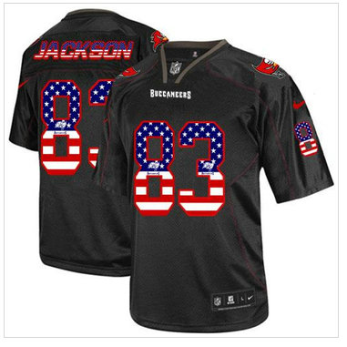 NEW Tampa Bay Buccaneers #83 Vincent Jackson Black NFL Elite USA Flag Fashion Jersey