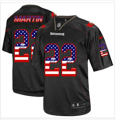 NEW Tampa Bay Buccaneers #22 Doug Martin Black NFL Elite USA Flag Fashion Jersey