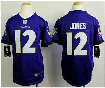 Youth NEW Ravens #12 Jacoby Jones Purple Team Color NFL New Elite Jersey
