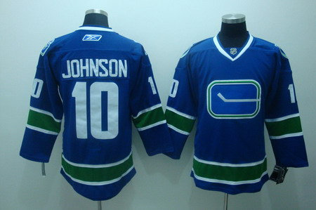 Vancouver Canucks 10 Johnson blue jersey