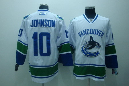 Vancouver Canucks 10 johnson white Jerseys