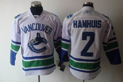 Vancouver Canucks 2 HAMHUIS white jerseys