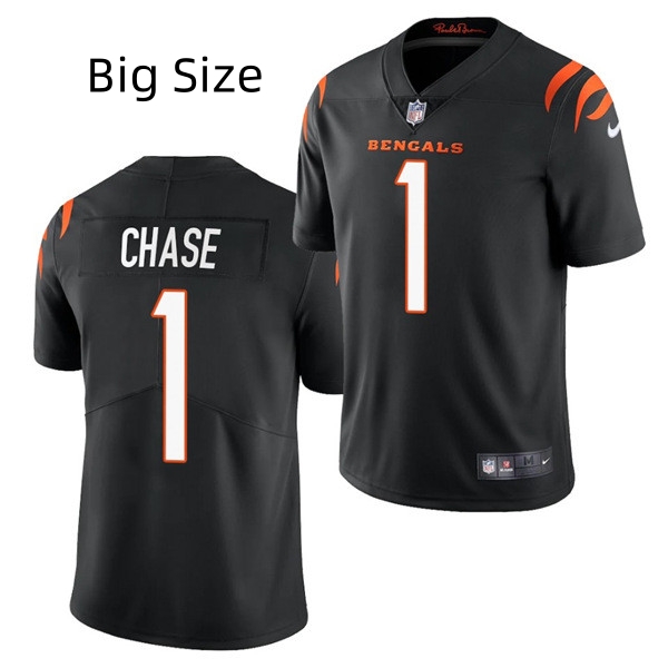 Big Size Men Cincinnati Bengals #1 Ja'Marr Chase Black Vapor Untouchable Limited Stitched Jersey