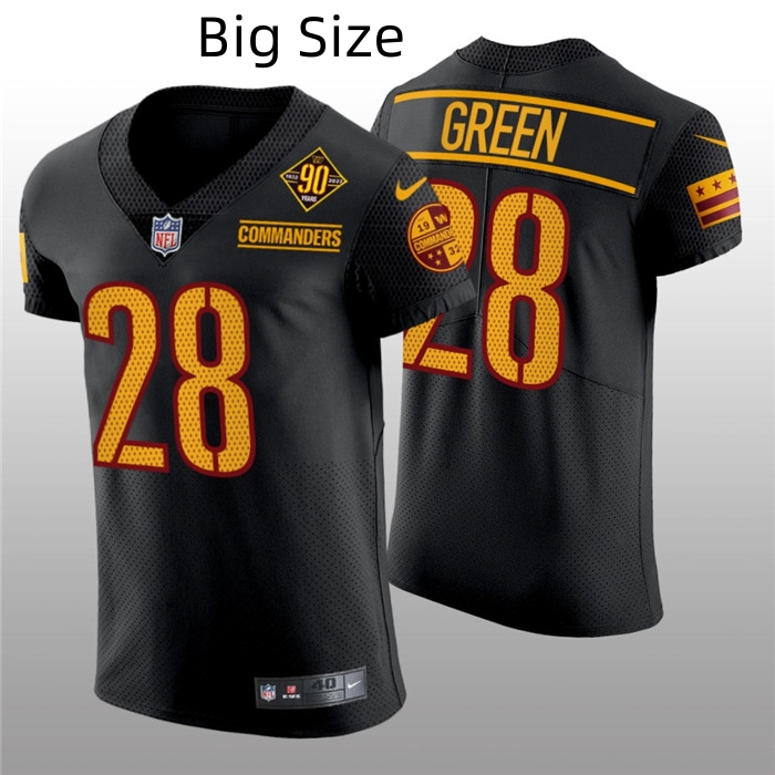 Big Size Men's Washington Commanders #28 Darrell Green 90th Anniversary Black Elite Stitched Jersey