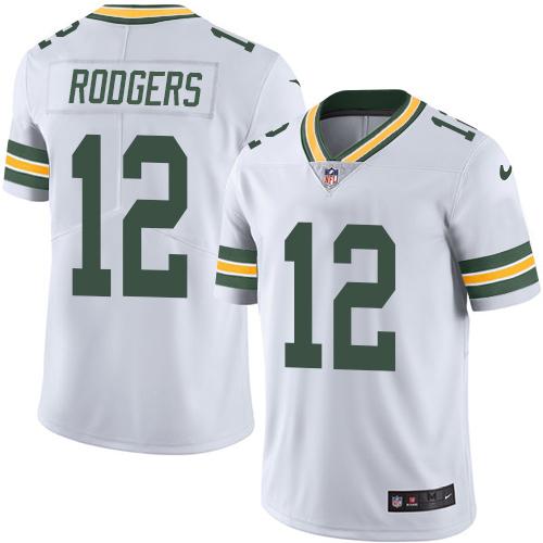 Big Size Nike Packers #12 Aaron Rodgers White Men's Stitched NFL Vapor Untouchable Limited Jersey