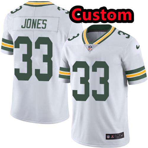 Custom Men's Nike Packers White Stitched NFL Vapor Untouchable Limited Jersey
