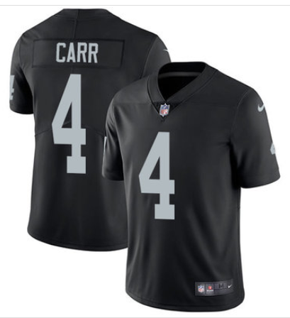 Nike Raiders #4 Derek Carr Black Team Color Men's Stitched NFL Vapor Untouchable Limited Jersey