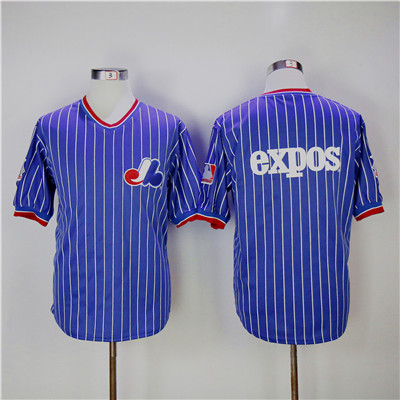 Mitchell And Ness Expos Blank Blue Throwback Stitched MLB Jersey