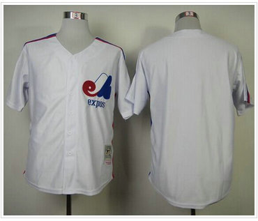 Montreal Expos Mitchell And Ness Expos Blank White Throwback Baseball Jersey