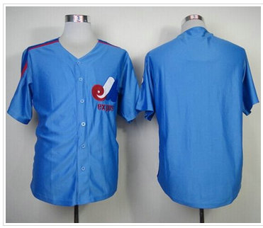 Mitchell And Ness Montreal Expos Blank Blue Throwback Stitched Baseball Jersey
