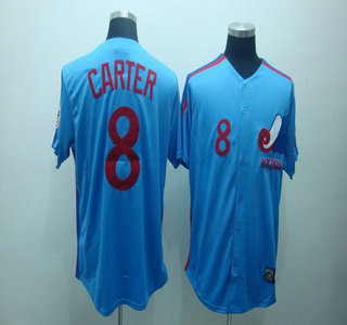 Montreal Expos 8 Carter Blue Jerseys Throwback