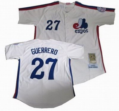 Montreal Expos 27 Vladimir Guerrero white Jerseys throwback