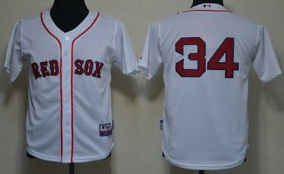 Kids Boston Red Sox 34 David Ortiz White MLB Jerseys