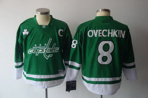 youth Kids Jersey Washington Capitals 8 A.Ovechkin St Pattys Day green