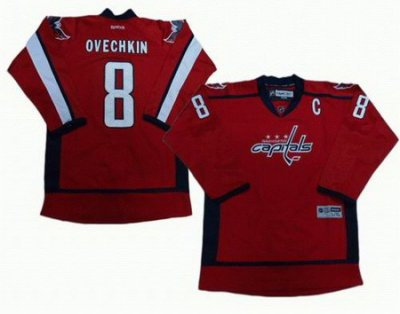 youth Washington Capitals 8 Alex Ovechkin Red C patch jersey