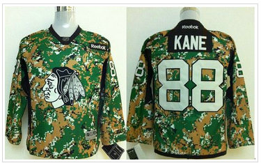 Youth NHL Chicago Blackhawks #88 Patrick Kane Camo Veterans Day Practice Stitched Jersey