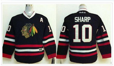 Youth NHL Chicago Blackhawks #10 Patrick Sharp Black Jersey