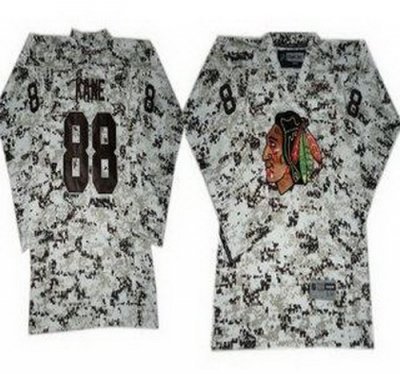 Youth Kids Chicago Blackhawks 88 Patrick Kane White Camo NHL Jerseys