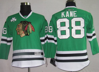 Youth NHL Jerseys Chicago Blackhawks 88 Patrick Kane Green KIDS