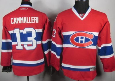 Youth Kids Montreal Canadiens 13 Michael Cammalleri Red NHL Jerseys