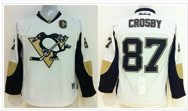Youth NHL Pittsburgh Penguins #87 Sidney Crosby White Jersey