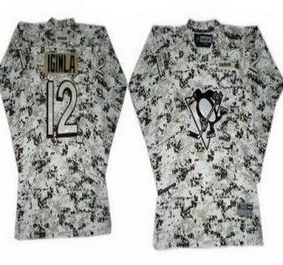 Youth Kids Pittsburgh Penguins 12 Jarome Iginla White Camo NHL Jerseys