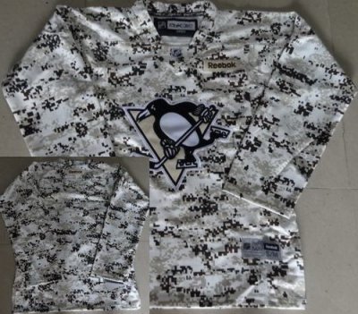 Youth Kids Pittsburgh Penguins Blank White Camo NHL Jerseys